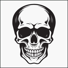 skull on black silhouette