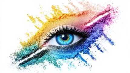 eye shadow strokes texture. Selective focus.