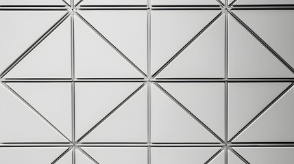 Geometric Pattern of Reflective Silver Tiles on a Modern Interior Wall Surface