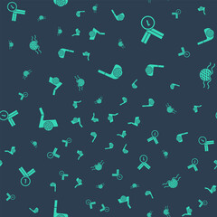 Set Golf club with ball, Medal golf, and in water on seamless pattern. Vector
