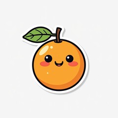 Smiling cartoon orange with colorful food elements