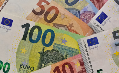 images of banknotes from various countries. euro photos.