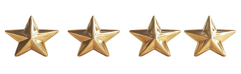 Four Golden Stars Rating Symbol for Reviews and Rankings