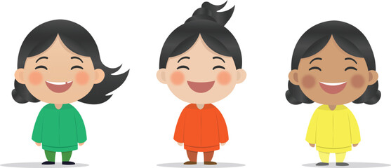 Happy Kids Clipart – Cute and Playful Character Design
