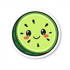 Fototapeta premium Cute Watermelon Slice Character with Bright Colors and Smile Design