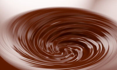 melted chocolate swirl. 3d render