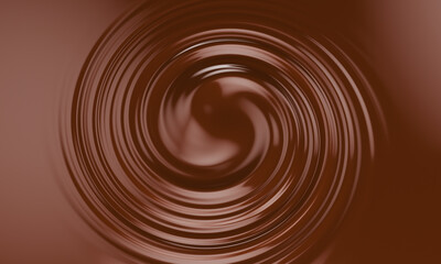 melted chocolate swirl. 3d render
