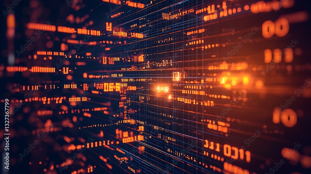 Poster Digital Data Stream Abstract Background