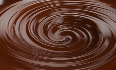 melted chocolate swirl. 3d render