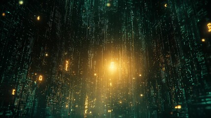 Naklejka premium Digital Data Stream Abstract Visualization