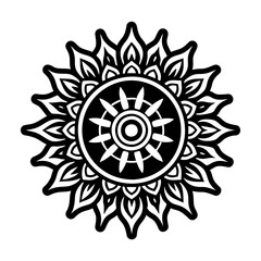 A filled style icon of mandala rays symbol