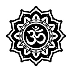 Fototapeta premium A solid style icon of om sign symbol