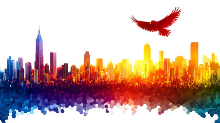Obraz premium city skyline in watercolor background