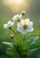 white daisy flower in the spring season woth minimalistic  background 