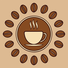 Obraz premium Colorful Steaming Espresso with Coffee Beans