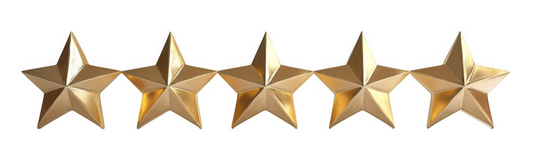 Golden 5-Star Rating Review Symbol Excellence Quality