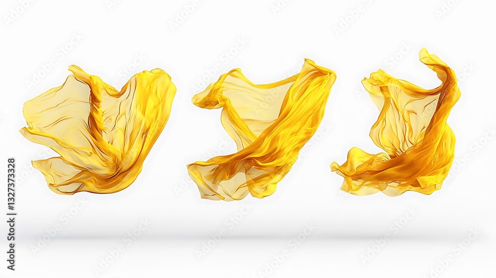 Poster dynamic golden fabric flowing abstract background