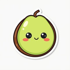 Obraz premium Illustration of a ripe kiwi and a lemon with fresh, juicy slices, highlighting their vibrant green and yellow colors, representing healthy tropical fruits