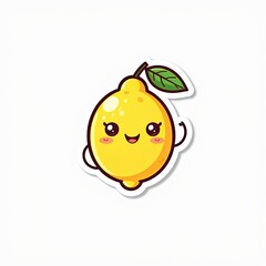 Cute and Funny Lemon Smiling Fruit Vector Illustration