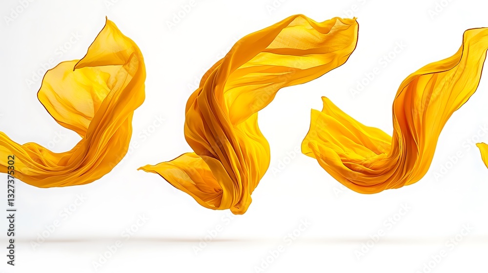 Aufkleber dynamic yellow fabric flowing abstract image