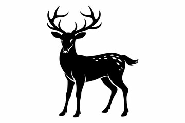 deer line art silhouette vector illustration	