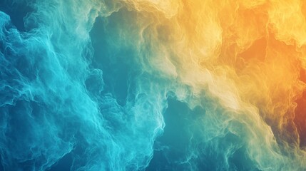 Obraz premium Abstract teal and gold nebula space dust cloud, gradient celestial backdrop