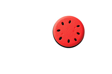 Fototapeta premium Miniature Watermelon Slice Shaped Button, Red Polymer Clay Craft