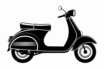 scooter line art silhouette vector illustration