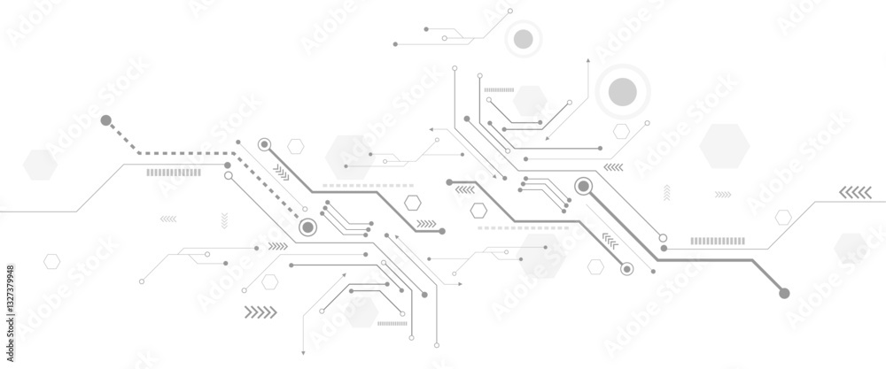 Poster technology black circuit diagram concept. vector abstract technology on white background.