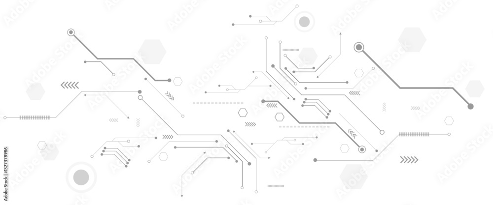 Poster technology black circuit diagram concept. vector abstract technology on white background.