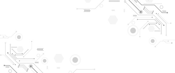 Vectors White Abstract geometric dots and lines connection circuit concept. Hi tech digital connect, communication, High technology concept.