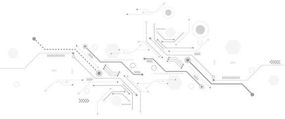 Technology black circuit diagram concept. Vector abstract technology on white background.