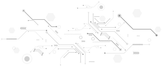 Technology black circuit diagram concept. Vector abstract technology on white background.