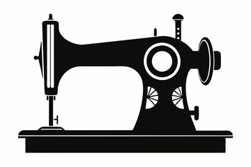 sewing machine line art silhouette vector illustration
