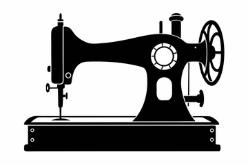 sewing machine line art silhouette vector illustration
