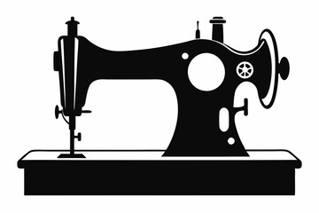 sewing machine line art silhouette vector illustration