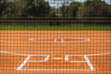 Softball fast pitch ball field before game