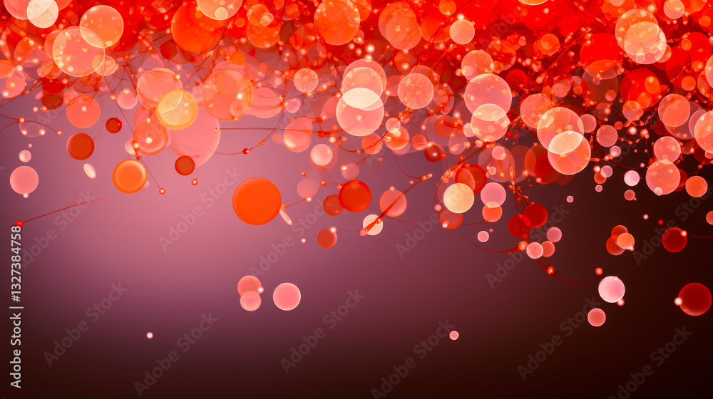 Aufkleber colorful abstract design featuring vibrant red and orange circles creating a festive atmosphere