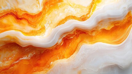 Orange and white marble texture, swirling pattern, background design, surface detail