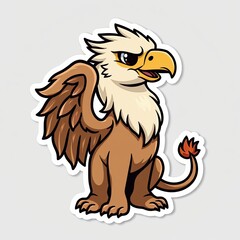 Cute Cartoon Griffin Character with Bright Colors and Playful Design