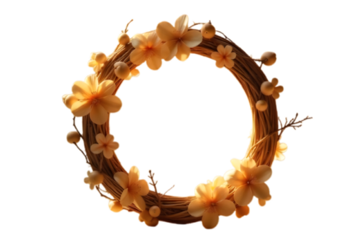 white flower decoration on a transparent background