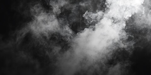 Fototapeta premium White smoke on a black background. Texture