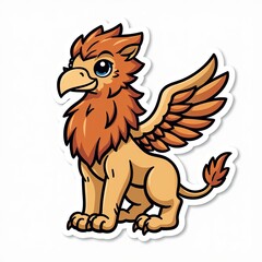 Obraz premium Cute Cartoon Griffin Character with Bright Colors and Playful Design