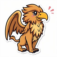 Obraz premium Cute Cartoon Griffin Character with Bright Colors and Playful Design