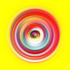 Colorful radial motion effect. Abstract rounded background. Color curves and sphere. Multi color gradient rings and circles wallpaper. Colored texture backdrop and banner.