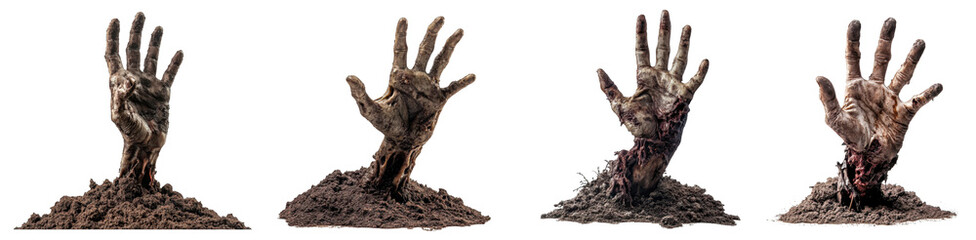 Fototapeta premium Decaying Hand Emerging from Dark Soil