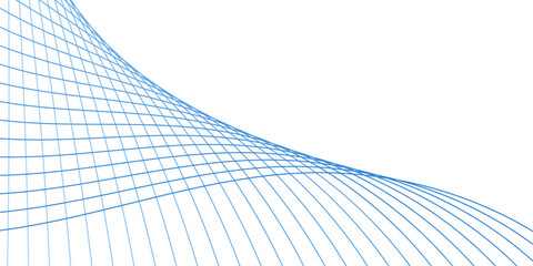 Abstract background with lines and waves. Medium banner size. Element for design isolated on white. Vector background for brochure, booklet, flyer, poster. Colorful gradient. Blue and purple