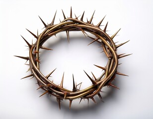 Fototapeta premium crown of thorns top view isolate on white background