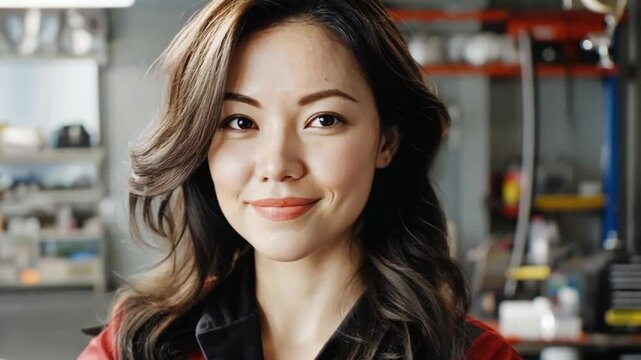 A skilled mechanic stands confidently with arms crossed in a bustling auto shop, showcasing expertise amidst tools and equipment, ready to tackle vehicle repairs and maintenance tasks