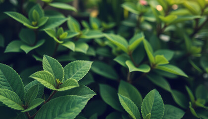 Nature of green leaf in garden at summer. Natural green leaves plants using as spring background cover page greenery environment ecology lime green wallpaper, Dreamy. White tone